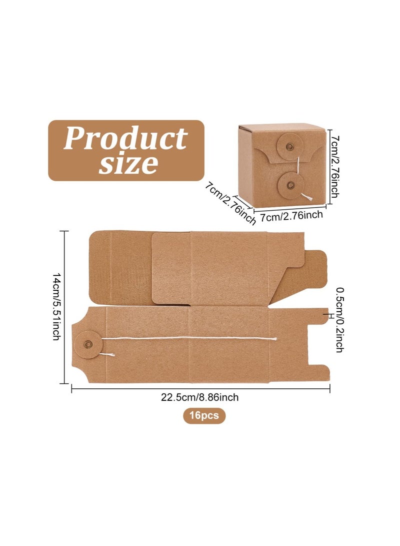 Corrugated Cardboard Box, 7x7x7cm Square Kraft Folding Box with Lid, Jewelry Mini Cardboard Box for Gift Packing, Shipping and Storage, for Gifts, Coins, Jewelry, Earrings, Rings, Pendants(16Pcs) - Image 3